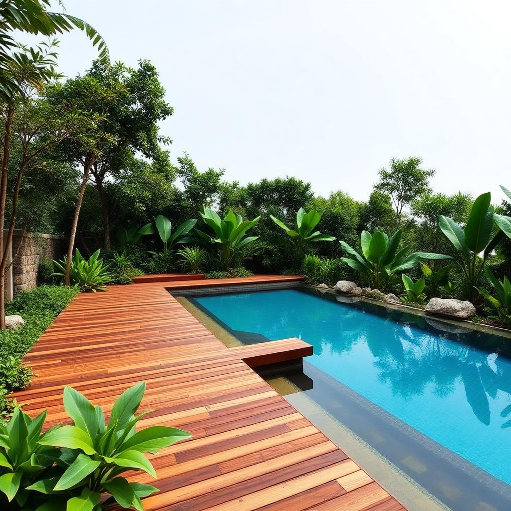 Piscine bois tropicale